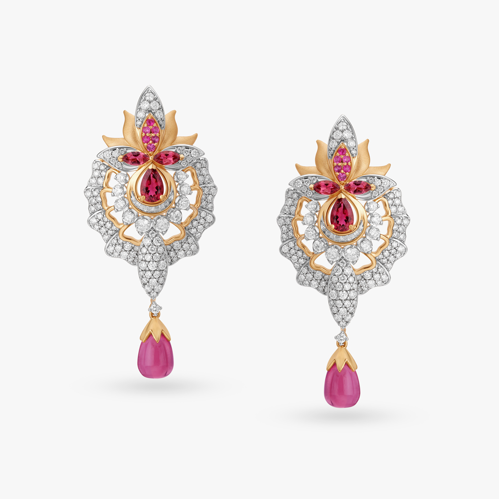 Eccentric Diamond Drop Earrings