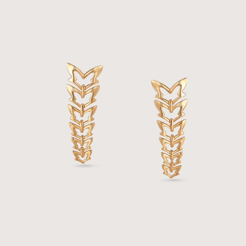 Butterfly Ballet 14KT Yellow Gold Drop Earrings,,hi-res image number null