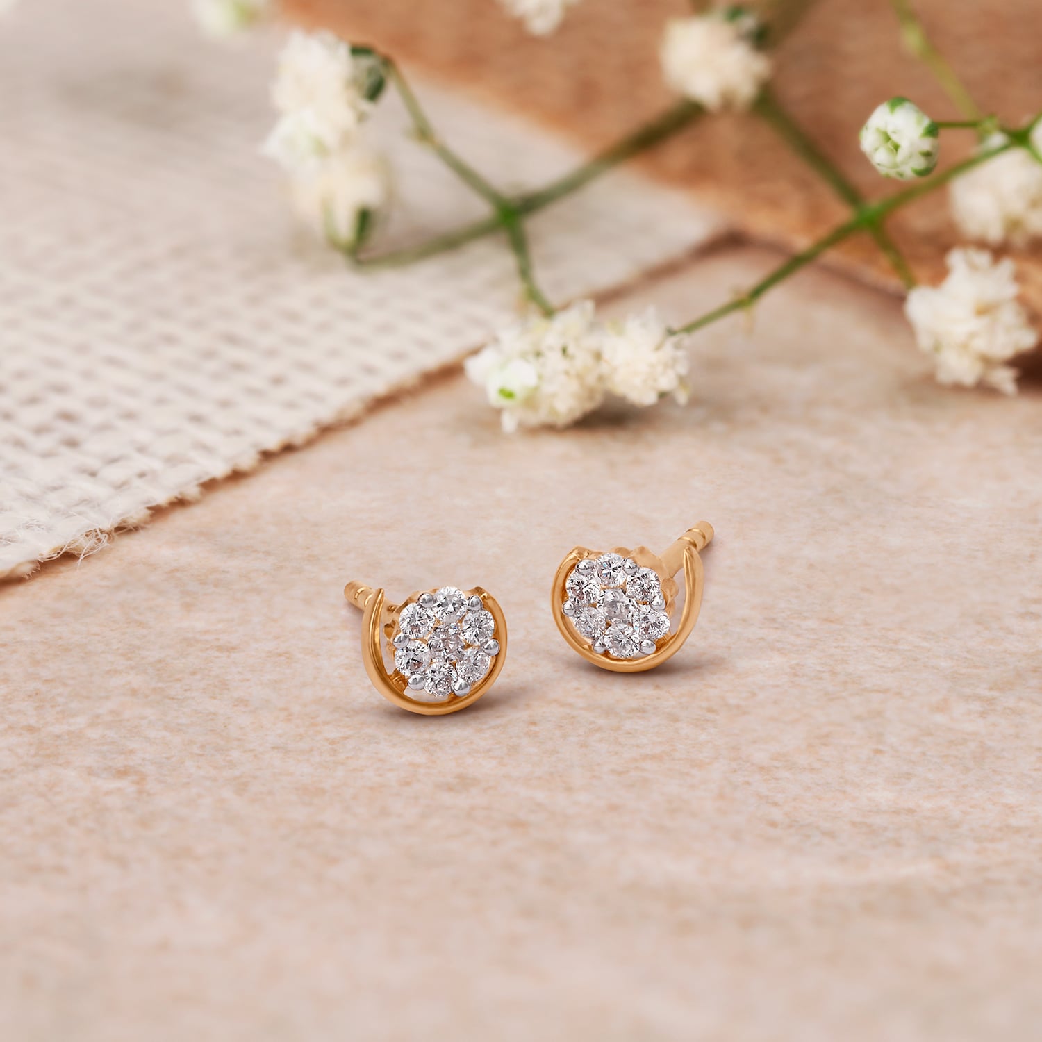 Pretty Seven Stone Diamond Stud Earrings,,hi-res image number null