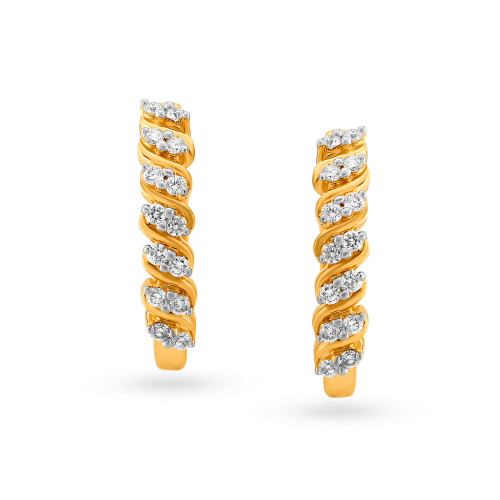 Sparkling Diamond Swirl Hoop Earrings,,hi-res image number null