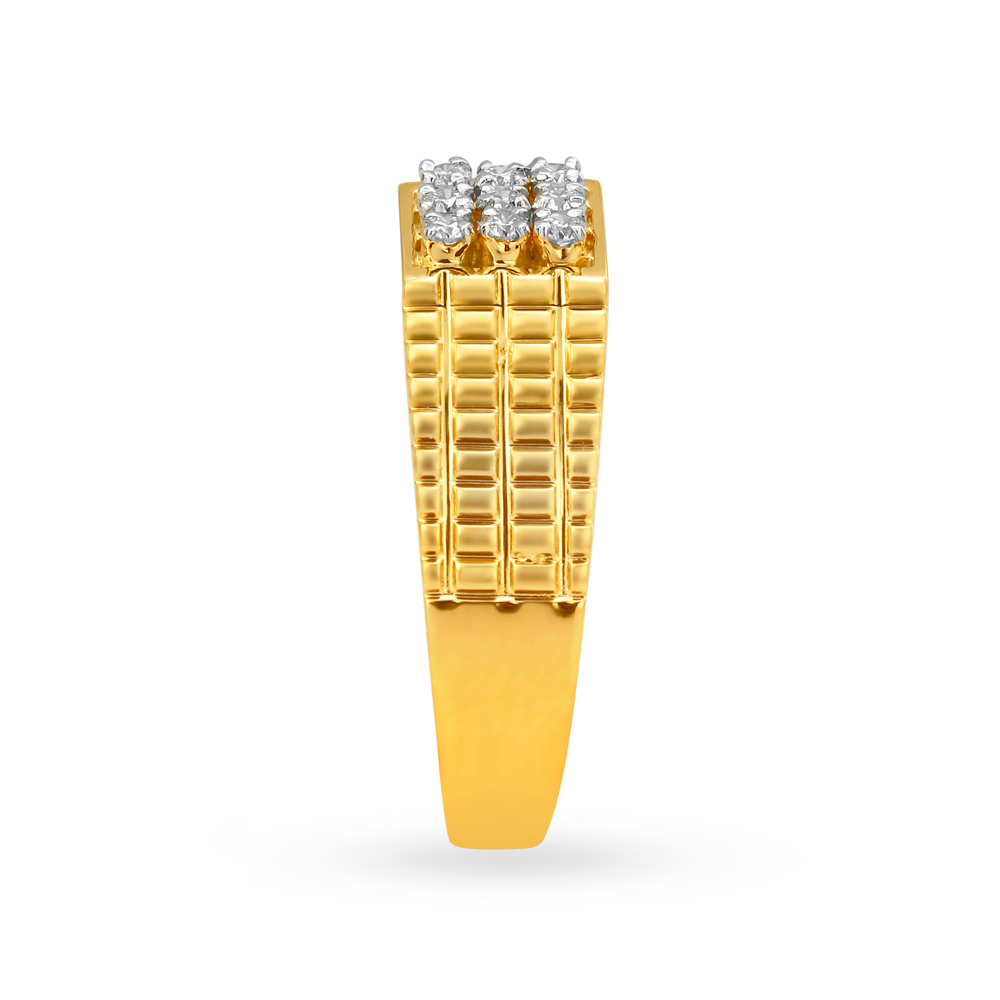 Iridescent 18 Karat Gold And Diamond Ring For Men,,hi-res image number null