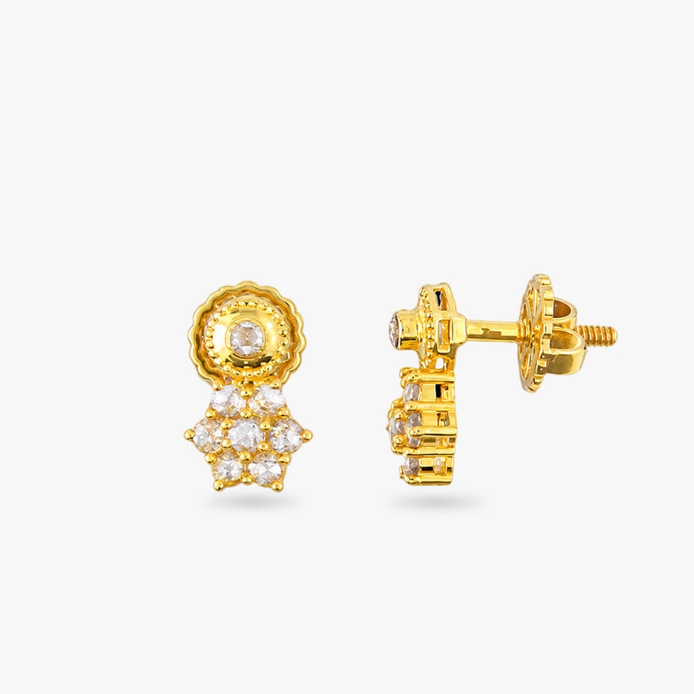Celestial Halo Gold Drop Earrings,,hi-res image number null