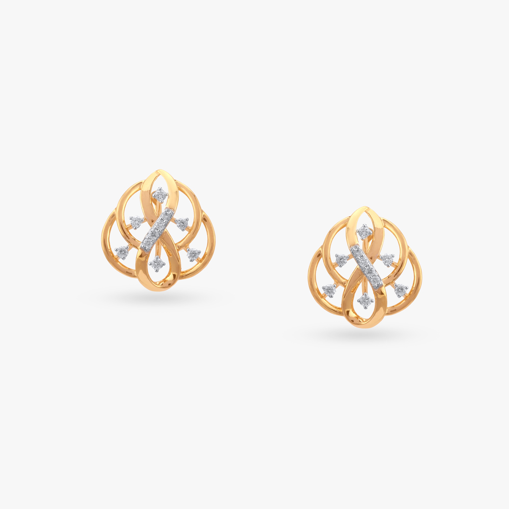Infinity Bloom Diamond Stud Earrings,,hi-res image number null