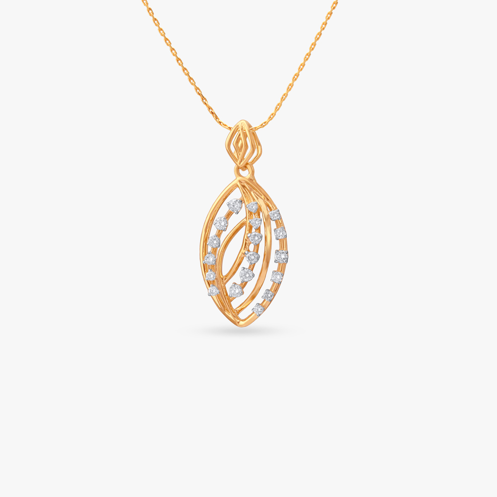 Twinned Leaf Diamond Pendant,,hi-res image number null