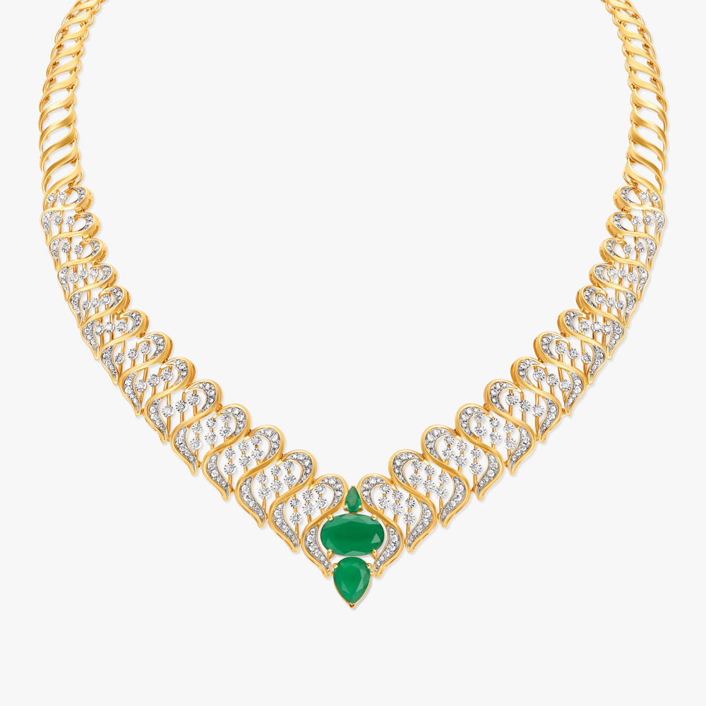Delightful Shimmers Diamond Necklace Set,,hi-res image number null