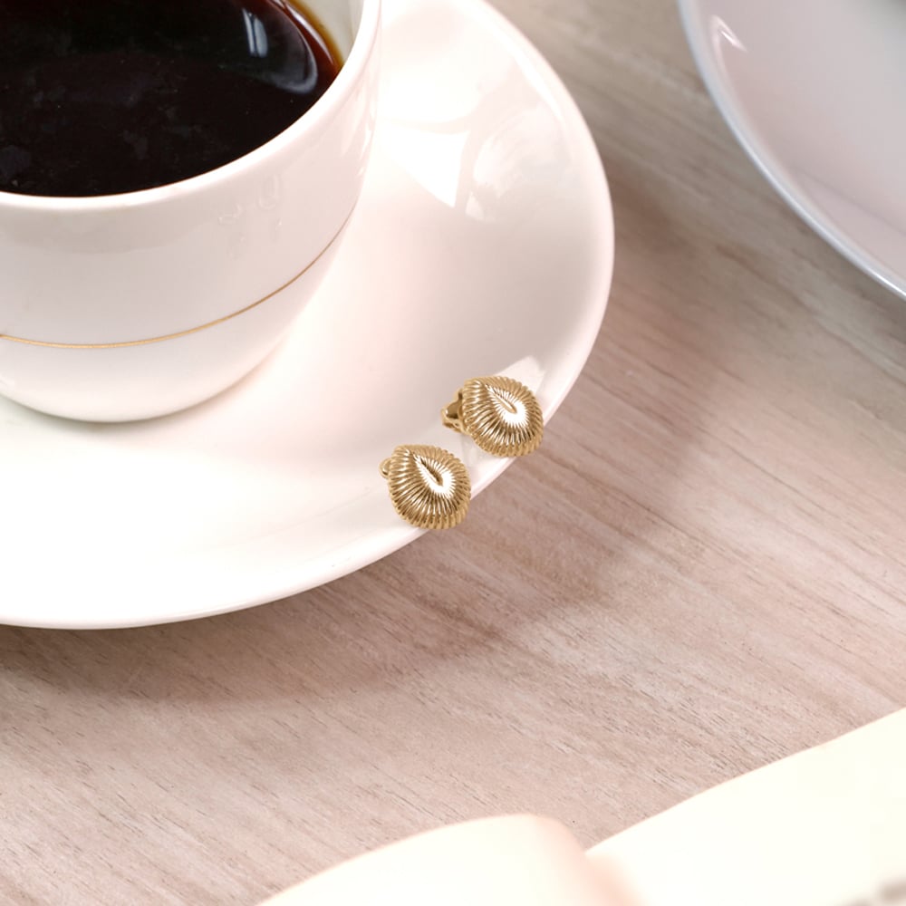 Radiant Disc Gold Stud Earrings,,hi-res image number null