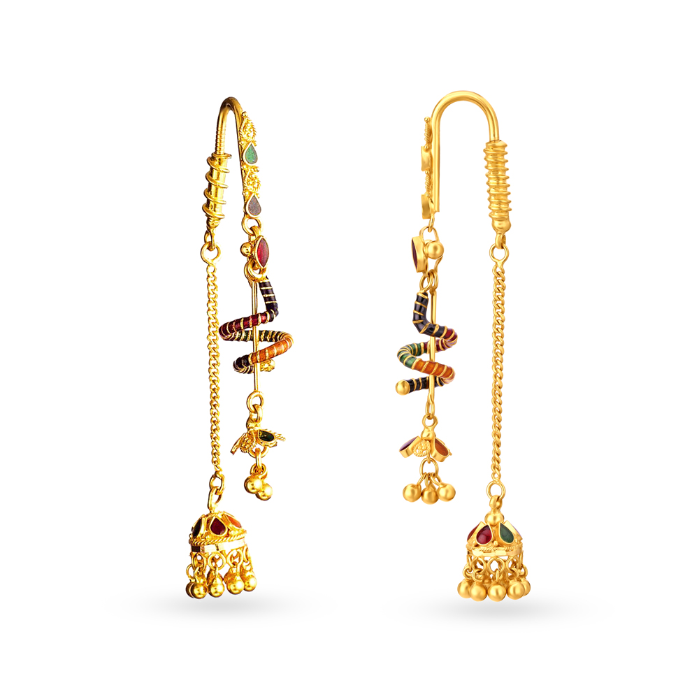 Dainty Sui Dhaga Drop Earrings,,hi-res image number null