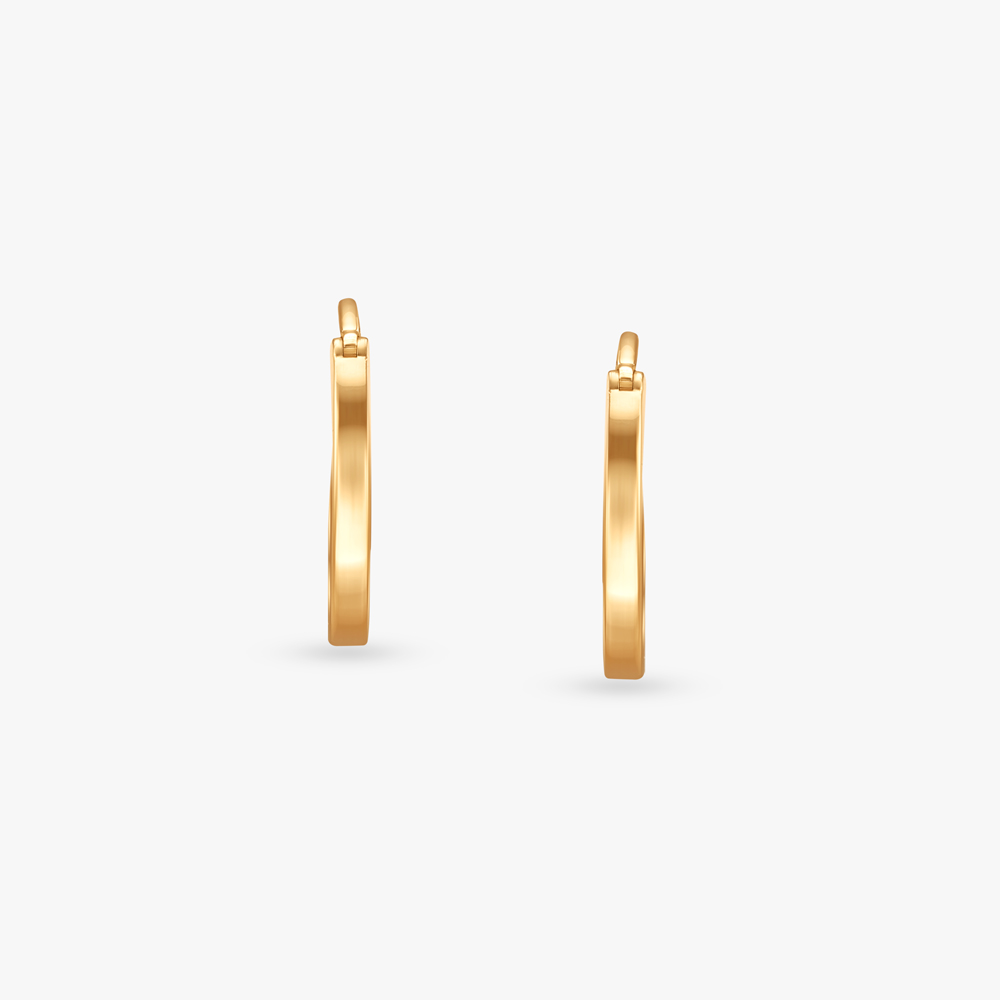 Twin Loop Gold Hoop Earrings,,hi-res image number null