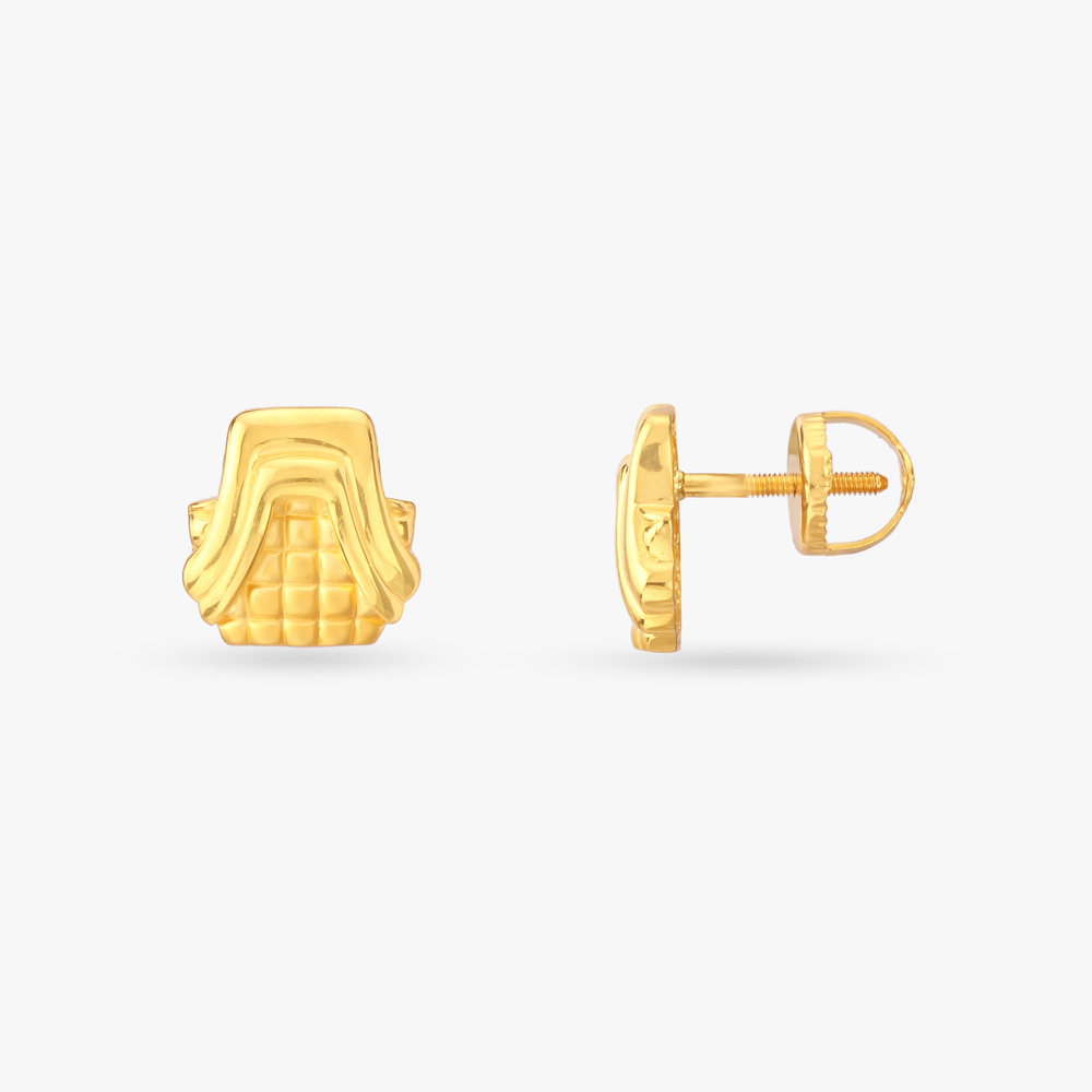 Exotic Gold Stud Earrings,,hi-res image number null