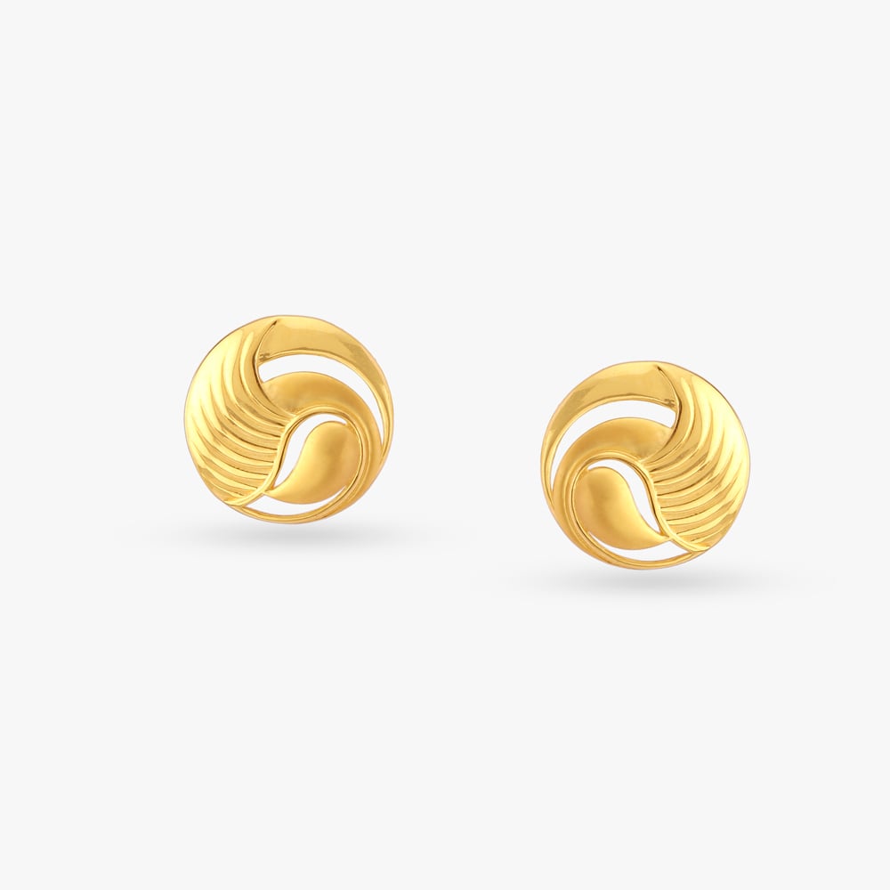 Dignified Gold Stud Earrings,,hi-res image number null