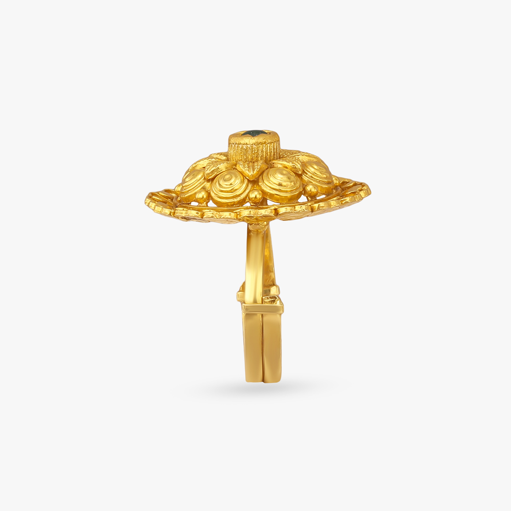 Spiral Bloom Gold Finger Ring,,hi-res image number null