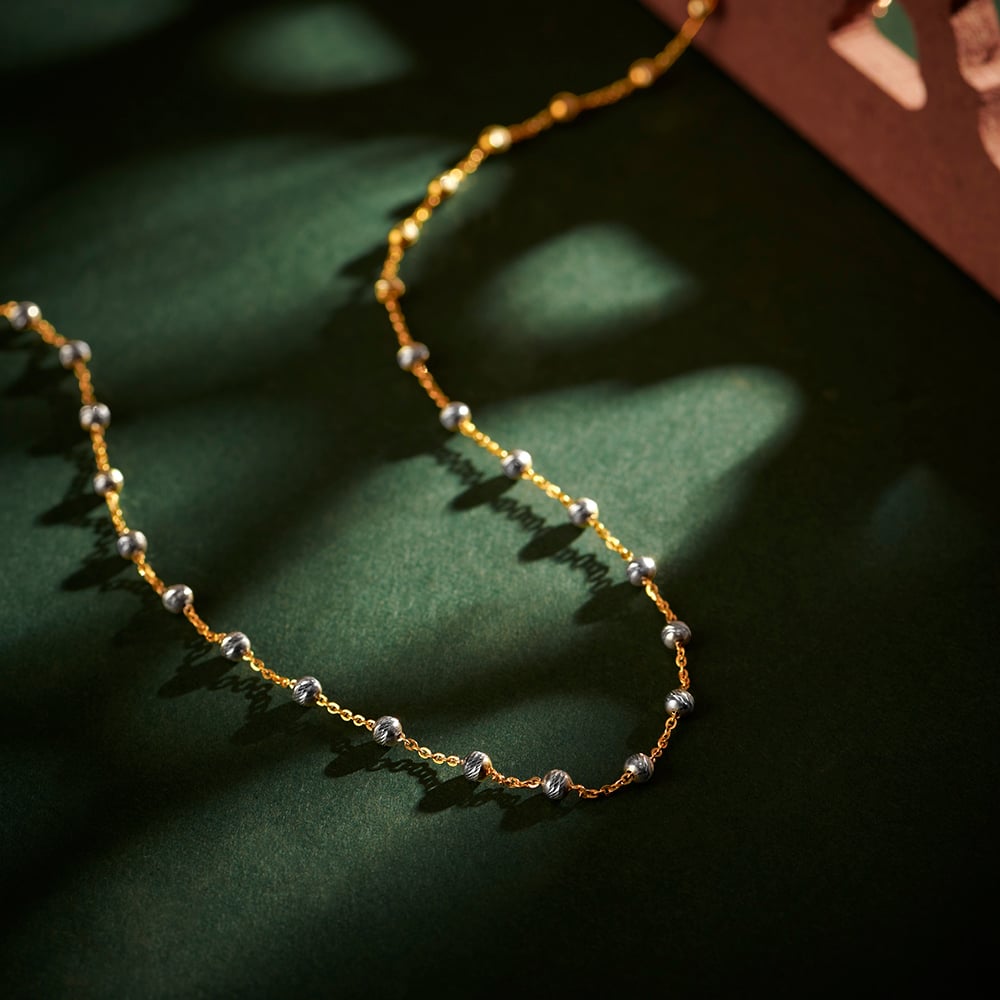 Alluring Beaded Gold Chain