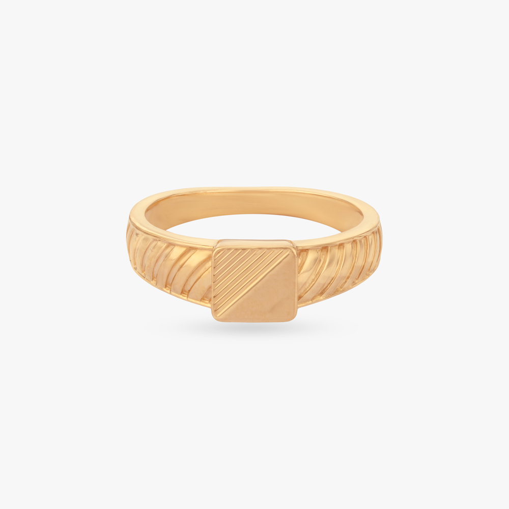 Bold Square Gold Ring for Men,,hi-res image number null