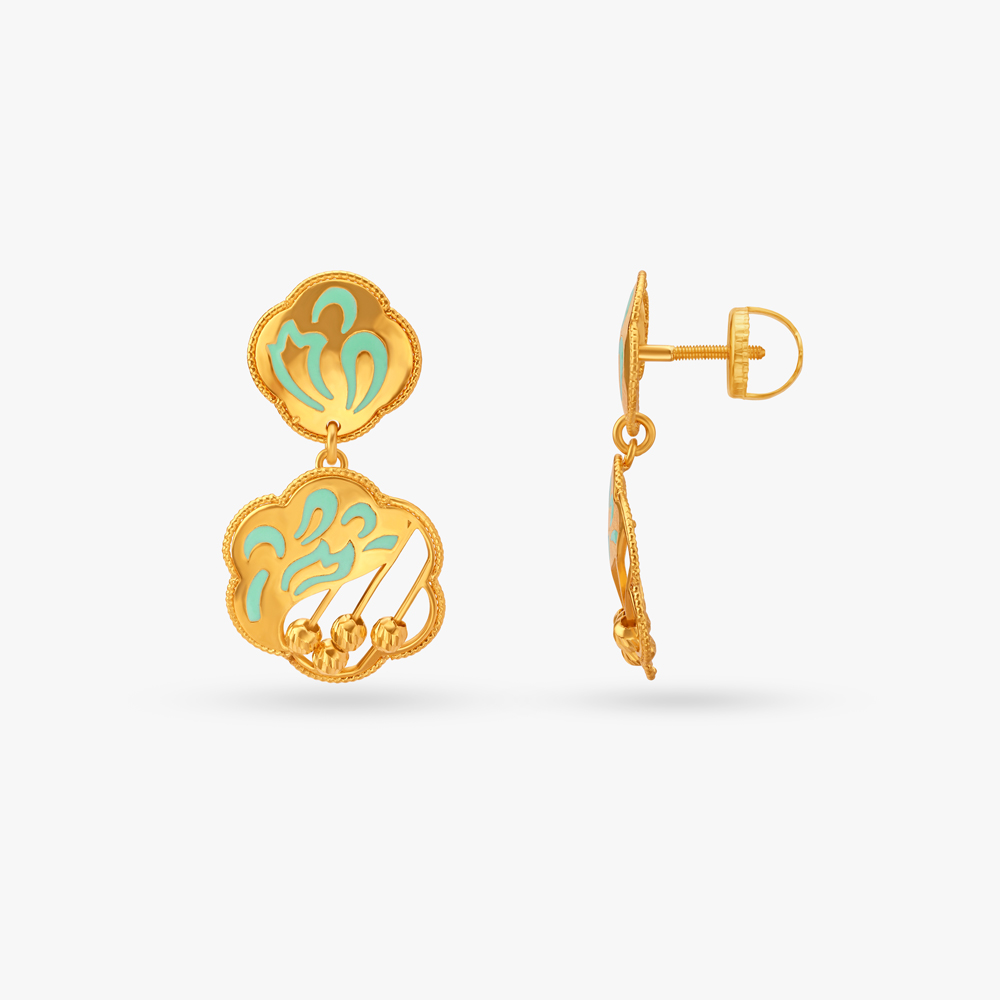 Edgy Enamel Pendant and Earrings Set,,hi-res image number null