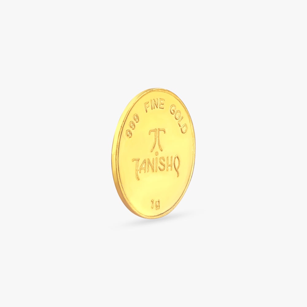 1 gram 24 Karat Gold Coin with Ganesha Motif,,hi-res image number null