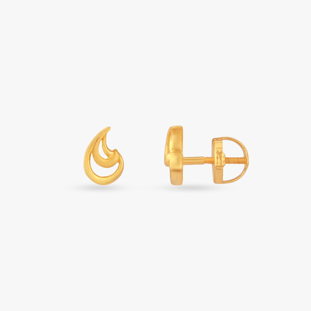 Twin Arc Gold Drop Earrings,,hi-res image number null