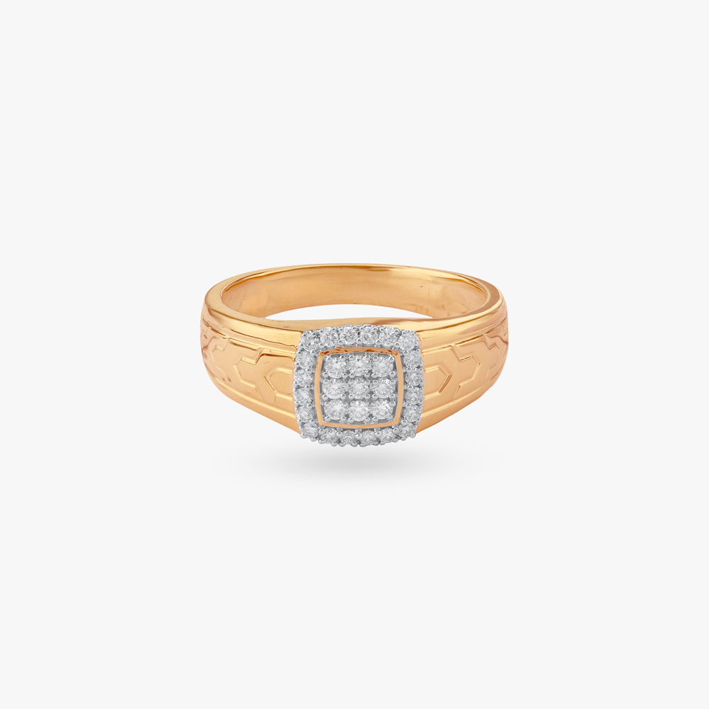 Regal Grid Diamond Ring for Men,,hi-res image number null