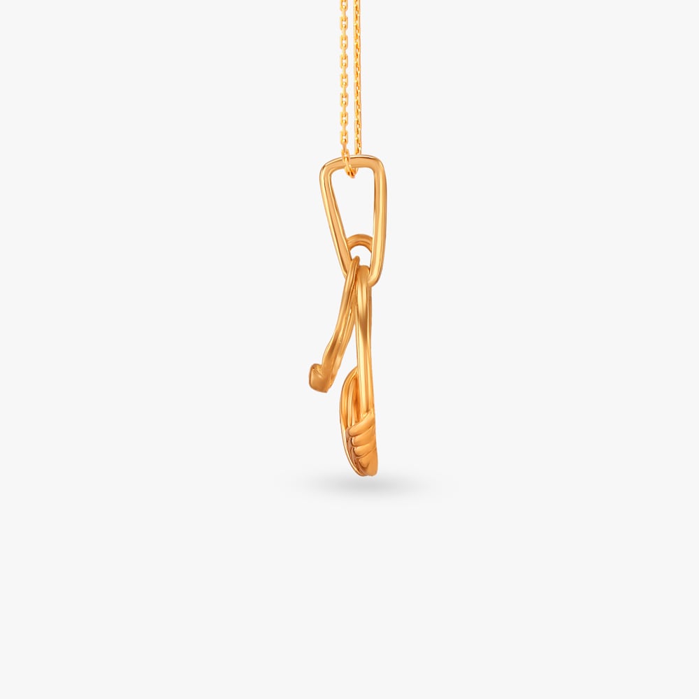 Circular Elegance Gold Pendant and Earrings Set,,hi-res image number null