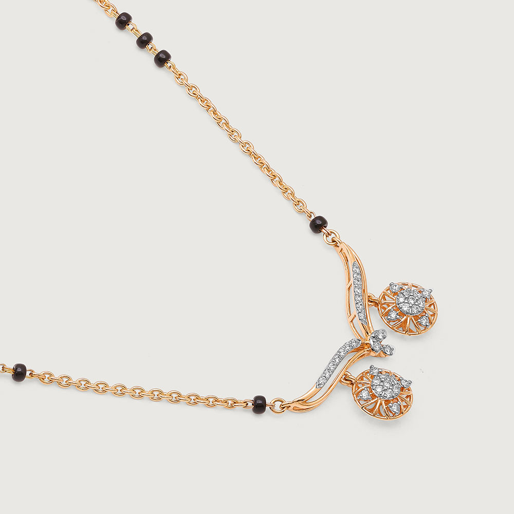 Eternal Eclat 18 Kt Gold and Diamond Vati Mangalsutra,,hi-res image number null