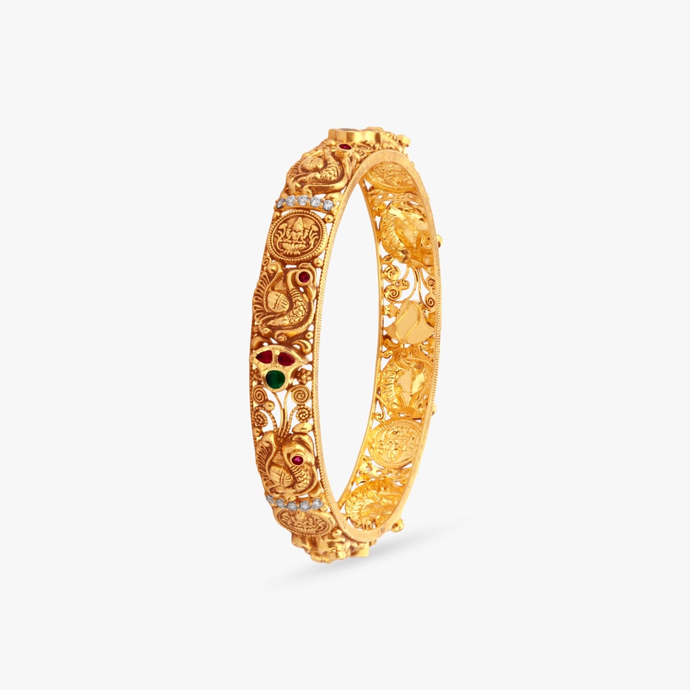 Peacock Medallion Gold Bangles,,hi-res image number null