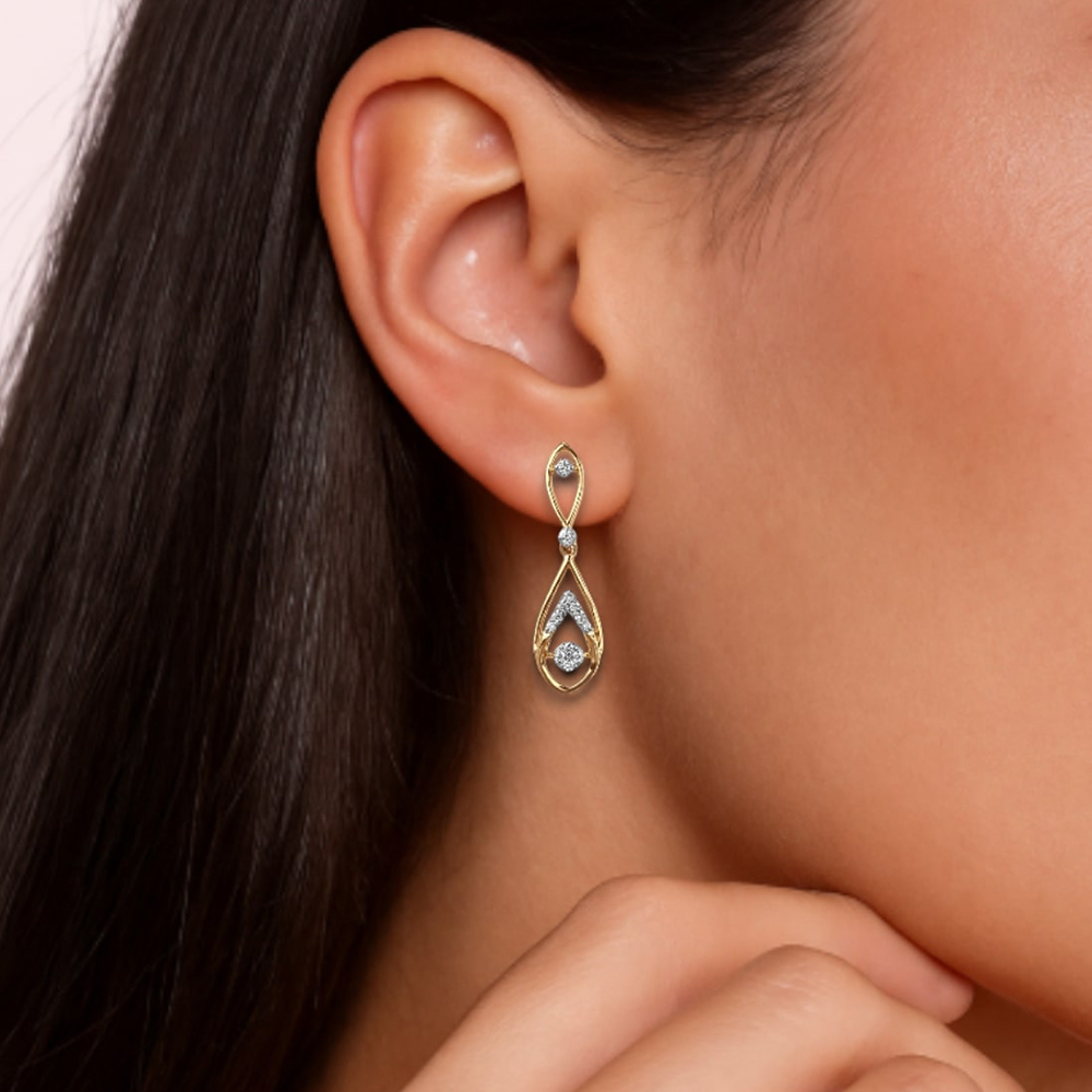 Teardrop Glint Diamond Drop Earrings,,hi-res image number null