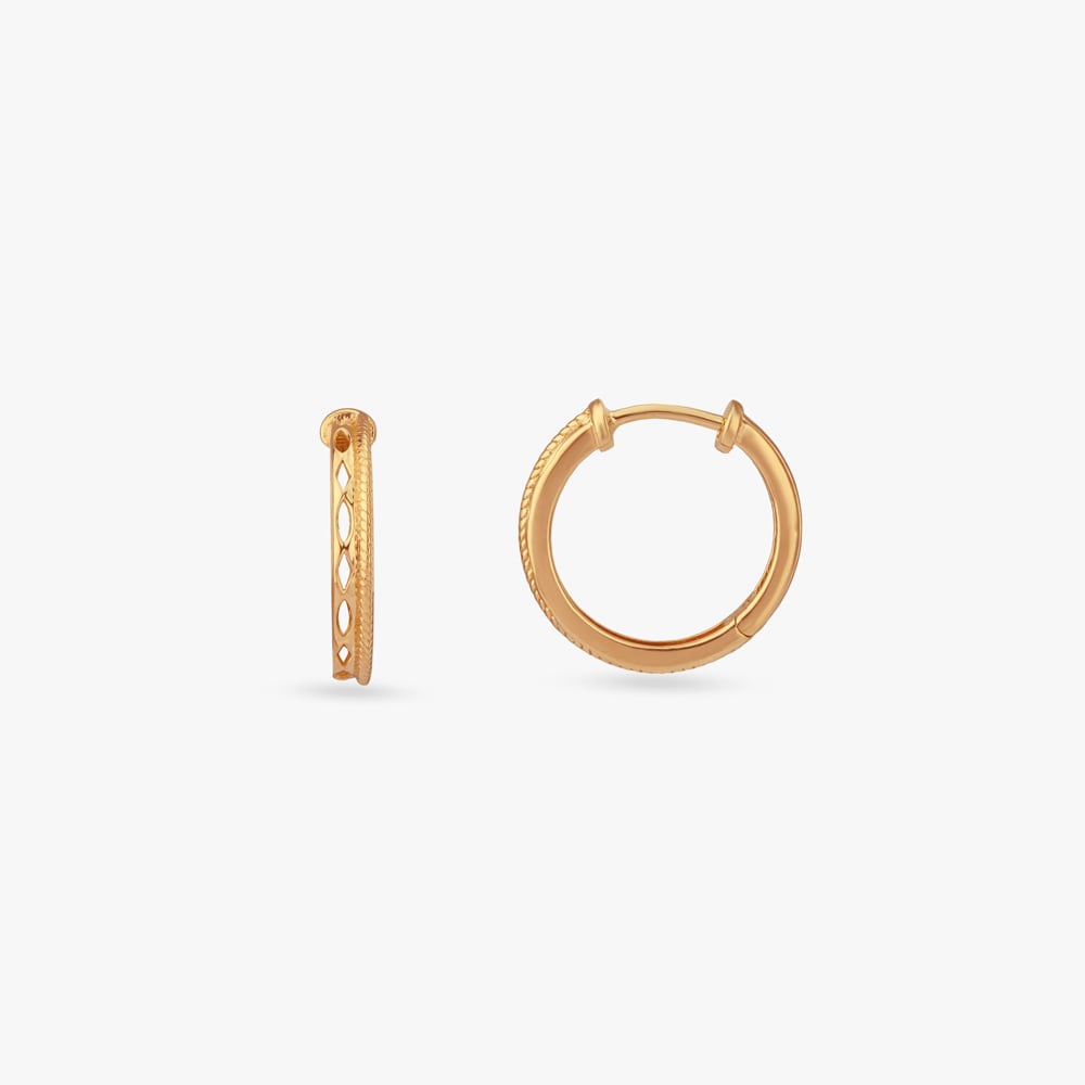 

Textured Edge Gold Hoop Earrings