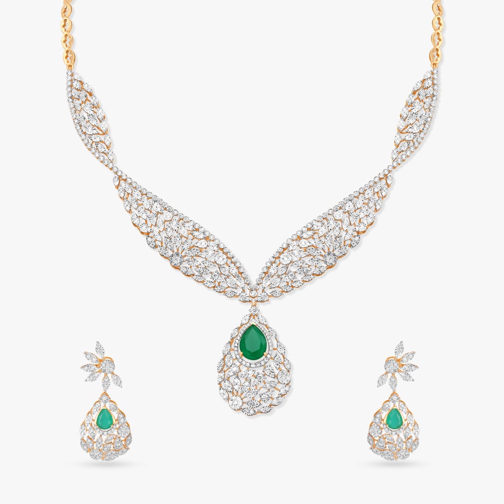 Verdant Radiance Diamond Necklace Set,,hi-res image number null