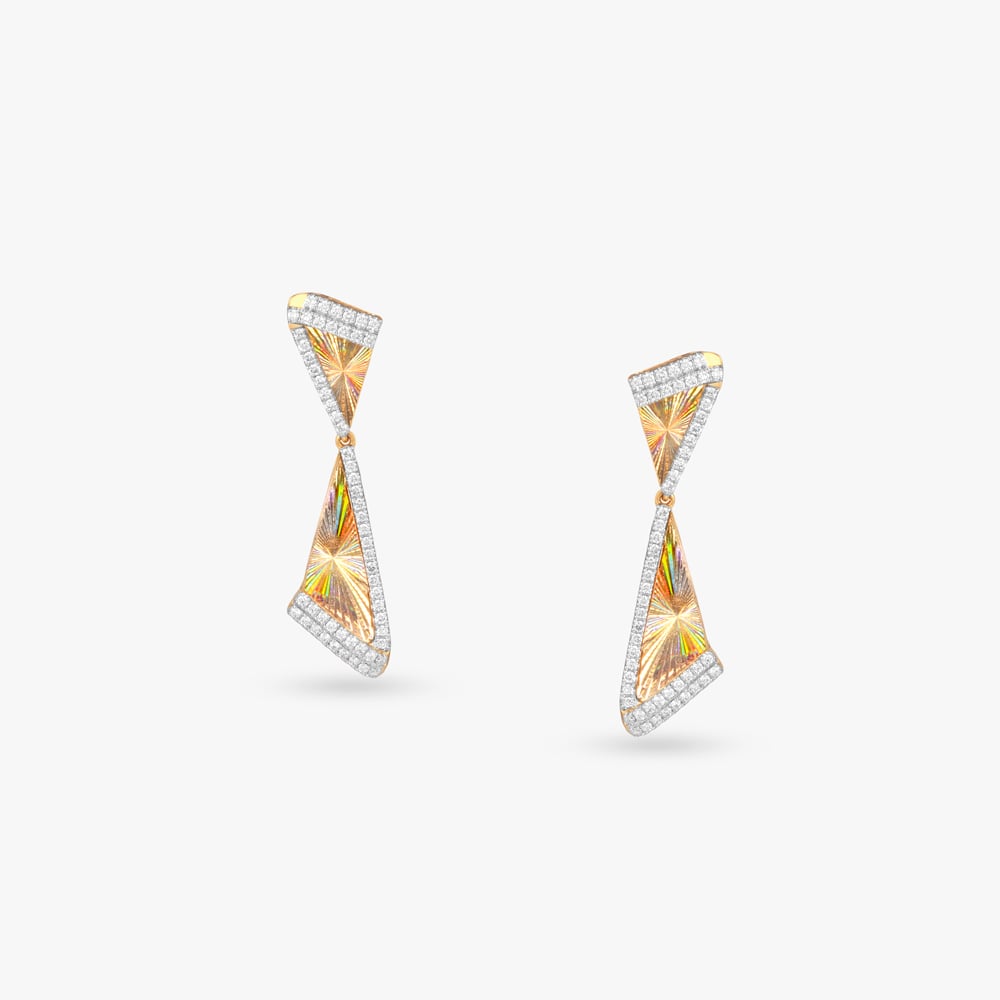 Celestial Rays Diamond Drop Earrings,,hi-res image number null