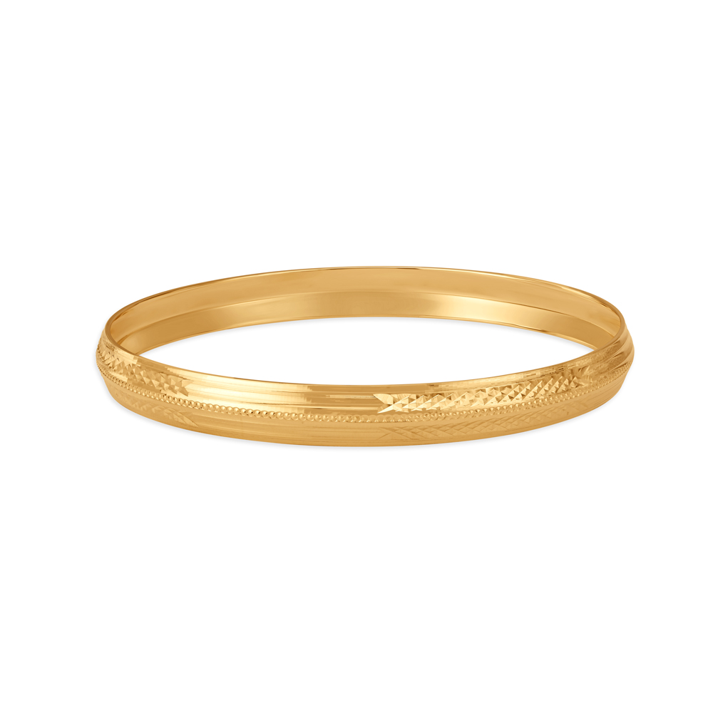 Plain Modern Textured Gold Kada for men,,hi-res image number null