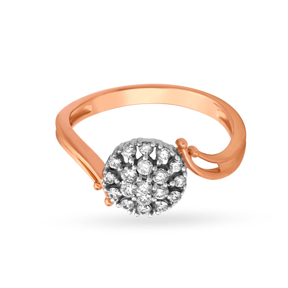 Exquisite Floral Diamond Ring in White and Rose Gold,,hi-res image number null