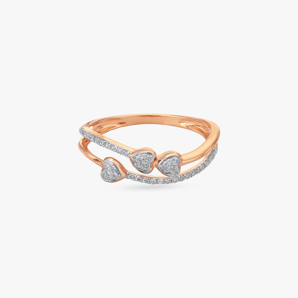 Triple Heartbeat Diamond Ring,,hi-res image number null