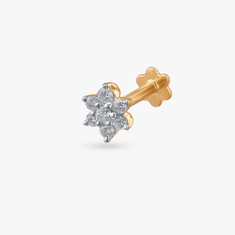 

Twinkle Bud Diamond Nose Pin