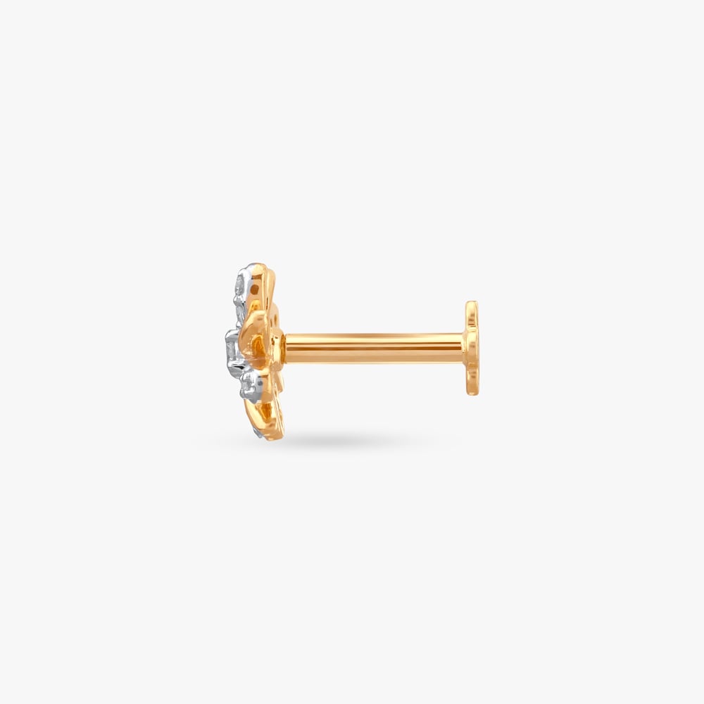 Twirl Petal Diamond Nose Pin,,hi-res image number null