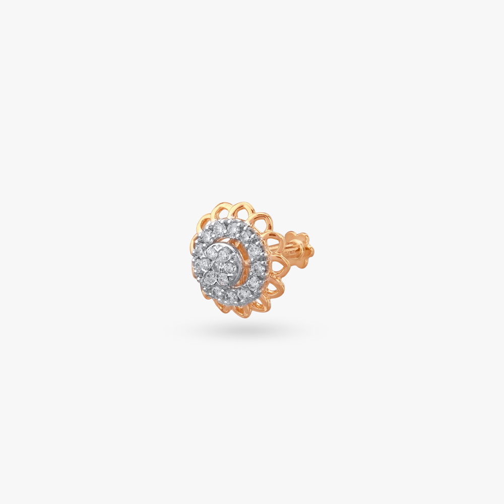 

Lattice Bloom Diamond Nose Pin