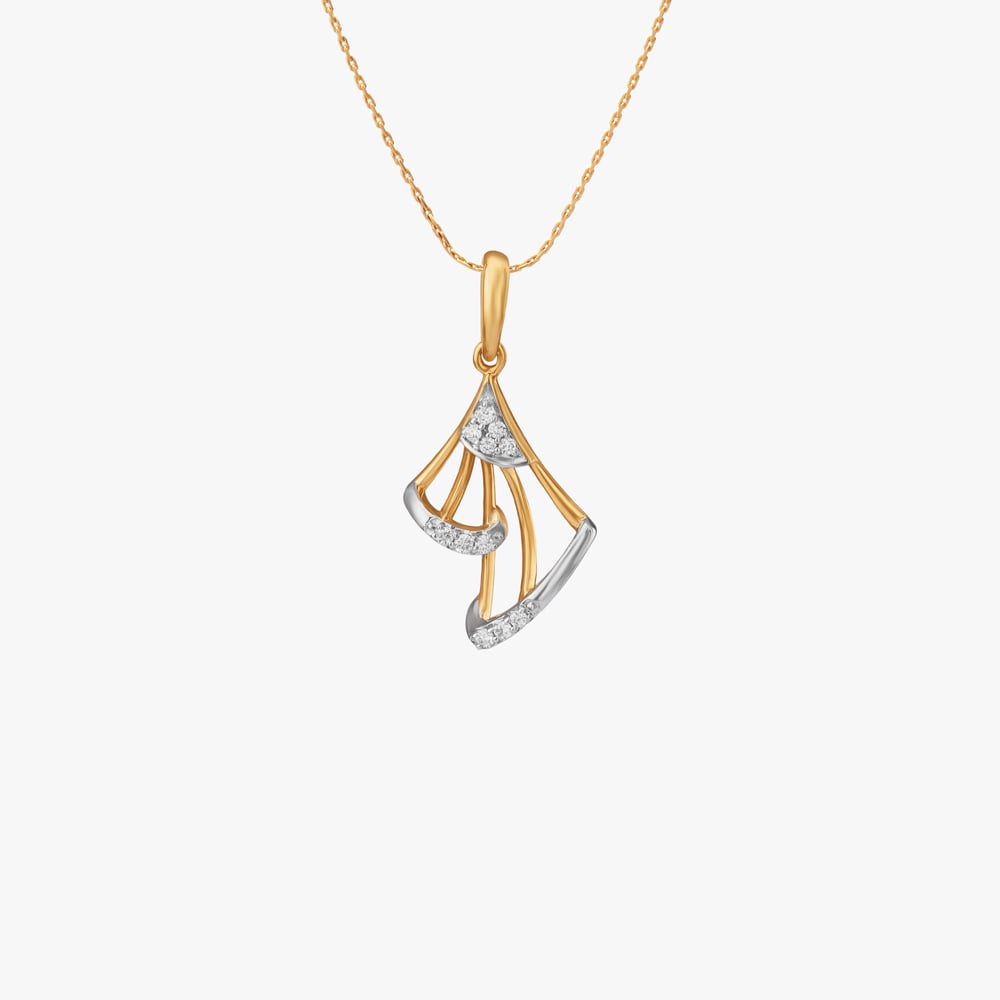 

Curved Stream Diamond Pendant