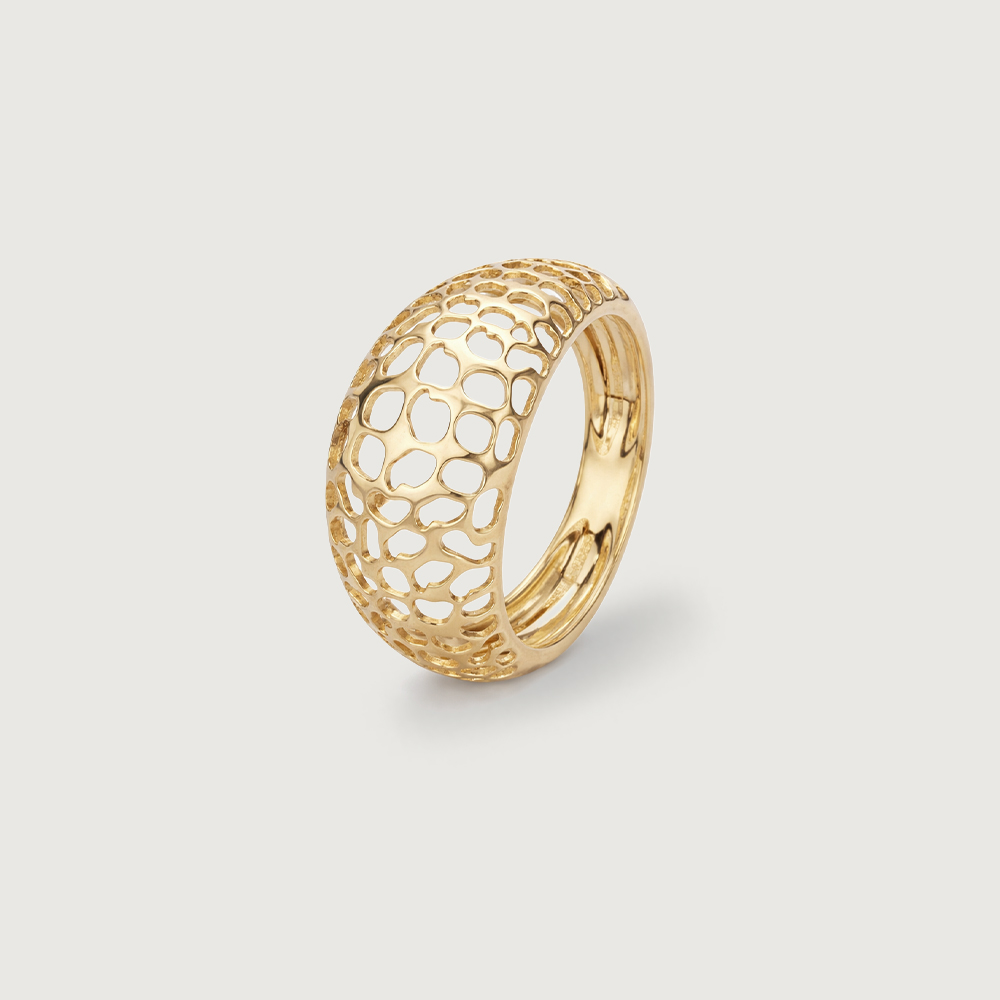 Organic Lattice Gold Ring,,hi-res image number null