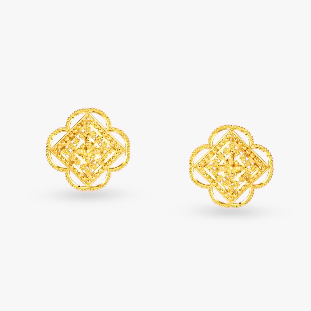 Intriguing Gold Pendant and Earrings Set,,hi-res image number null