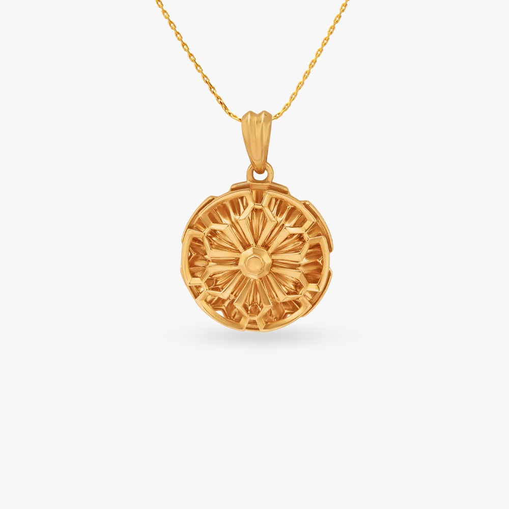 Sunburst Medallion Gold Pendant for Men,,hi-res image number null