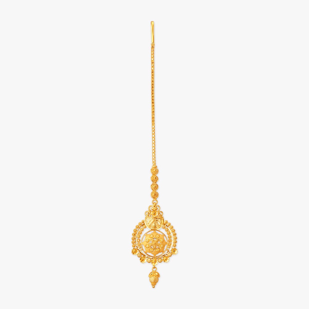 Serene Grace Gold Maang Tikka,,hi-res image number null