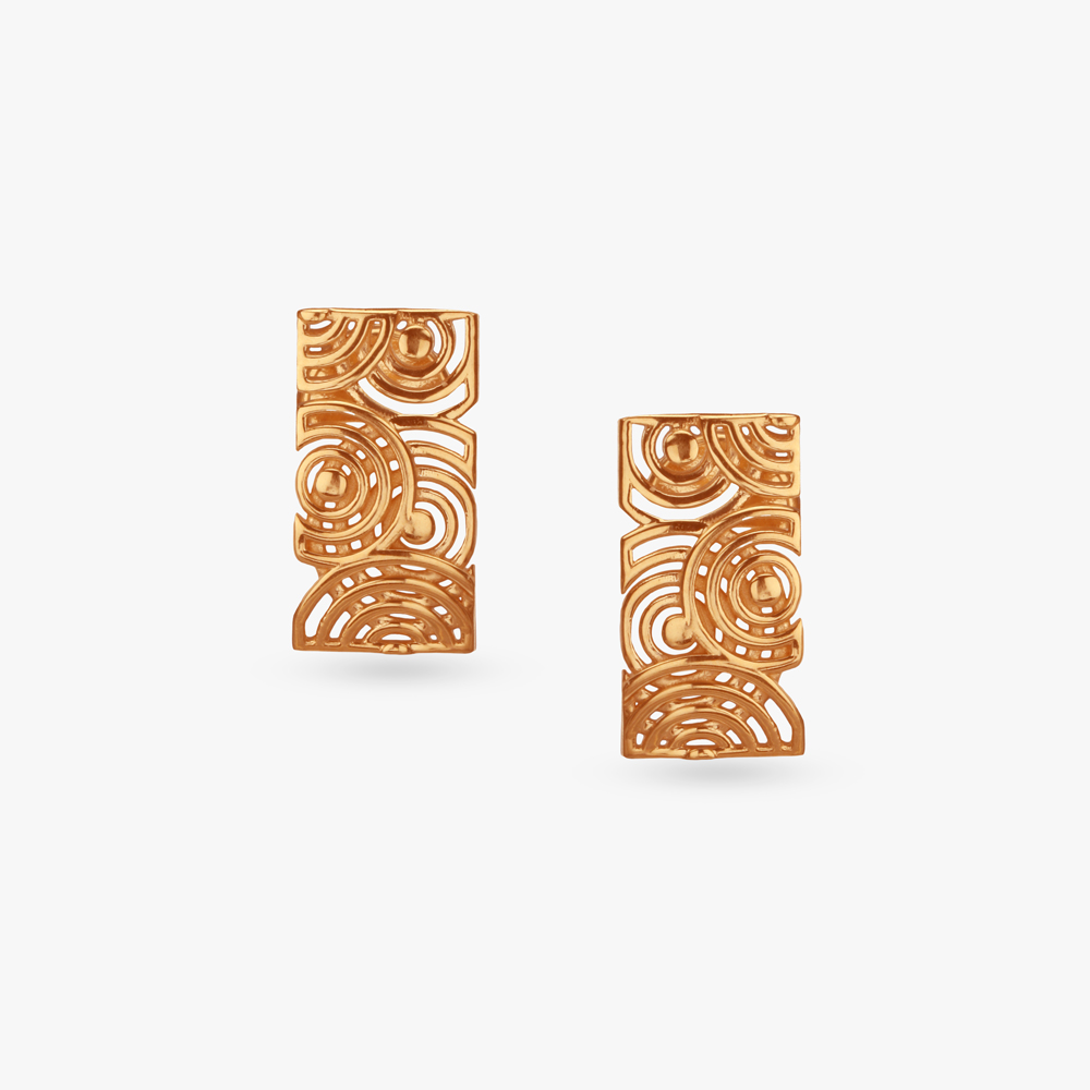 Auric Orbit Gold Stud Earrings,,hi-res image number null