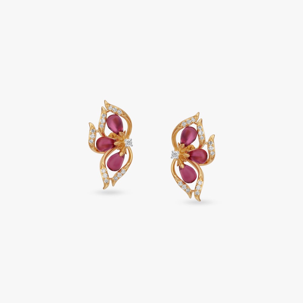 

Petal Swirl Diamond Stud Earrings