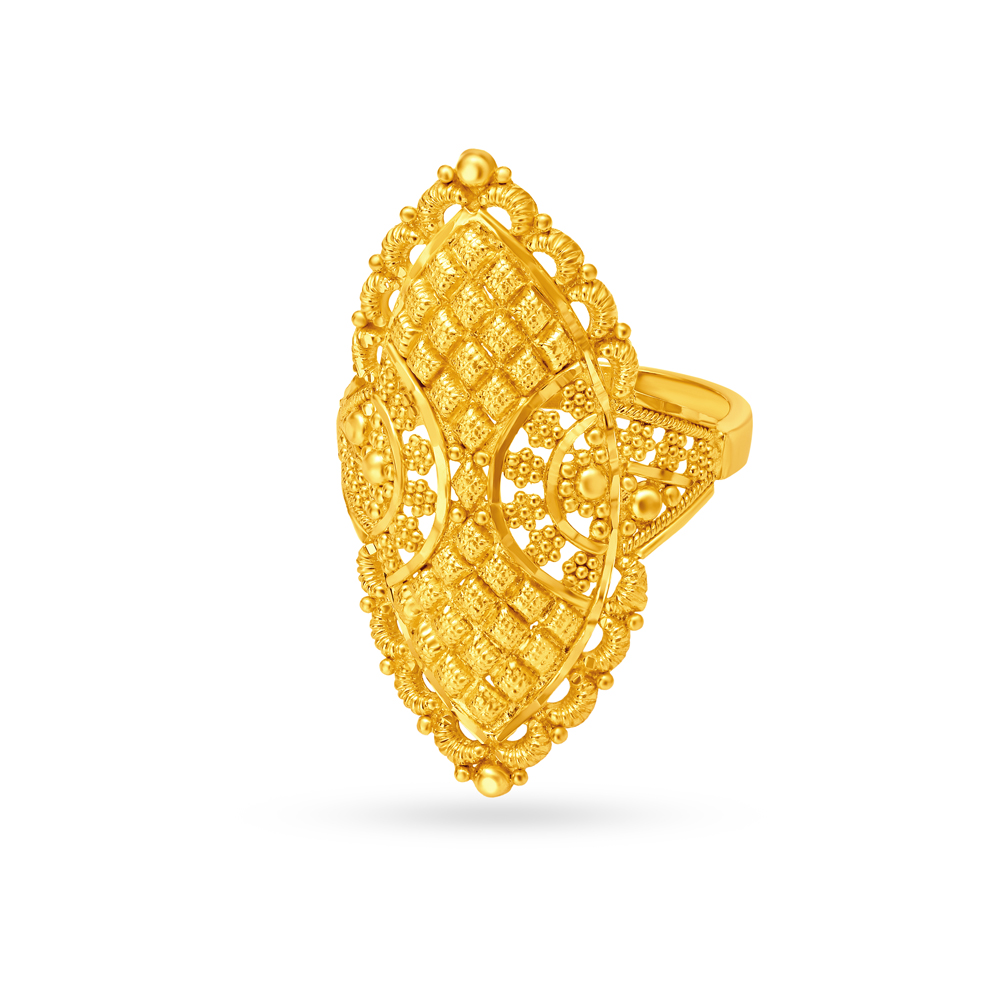 Royal Jali Work Gold Finger Ring,,hi-res image number null