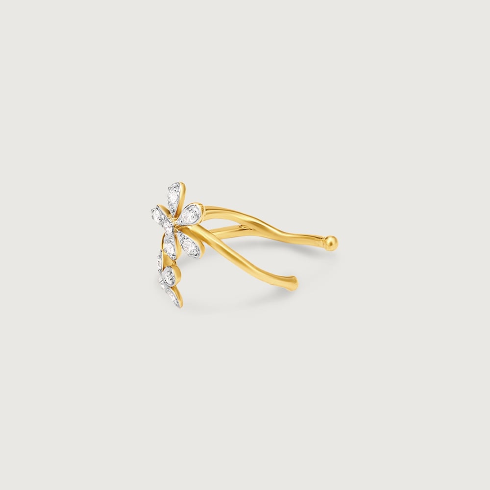 Daisy Charm Diamond Earcuff,,hi-res image number null