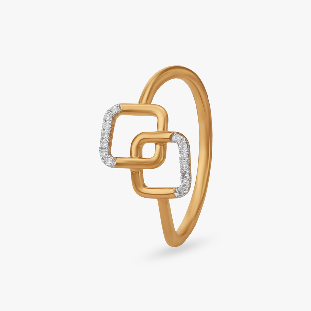 Linked Square Diamond Ring,,hi-res image number null