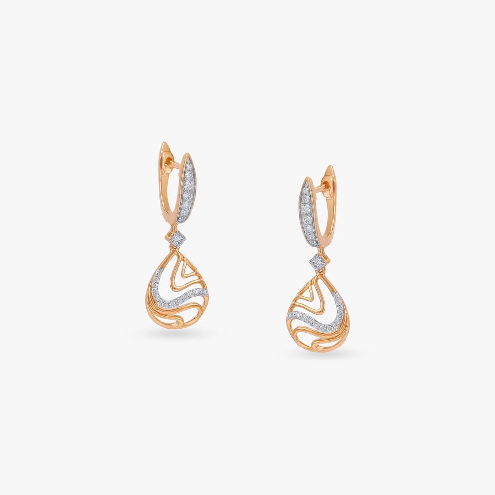 Shimmer Flow Diamond Drop Earrings,,hi-res image number null