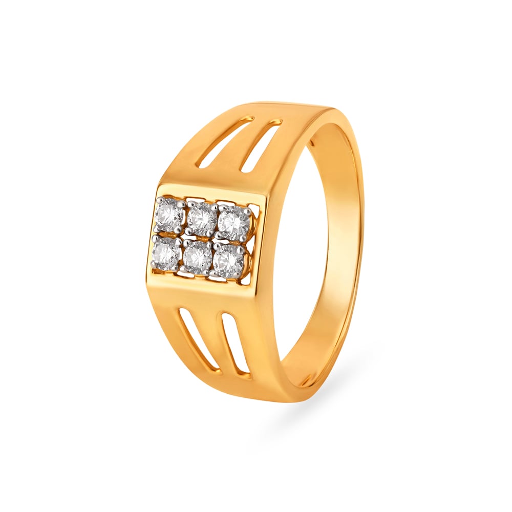 

Charismatic Men's Square Matt Diamond Finger Ring