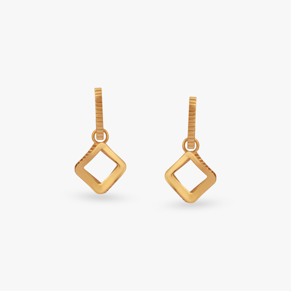 Bold Edge Gold Hoop Earrings,,hi-res image number null