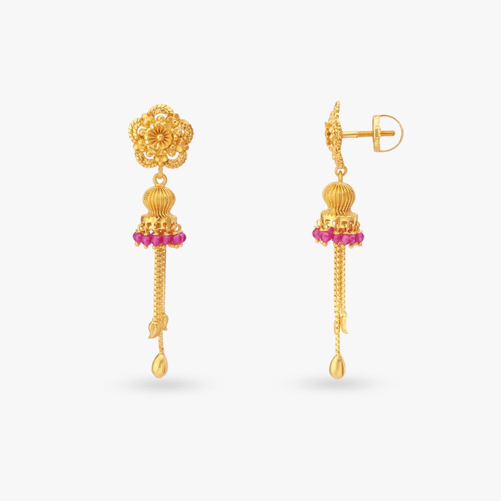 Lavish Gold Drop Earrings,,hi-res image number null