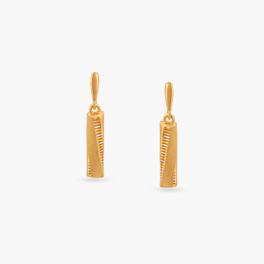 Stripe Flow Gold Pendant and Earring Set,,hi-res image number null