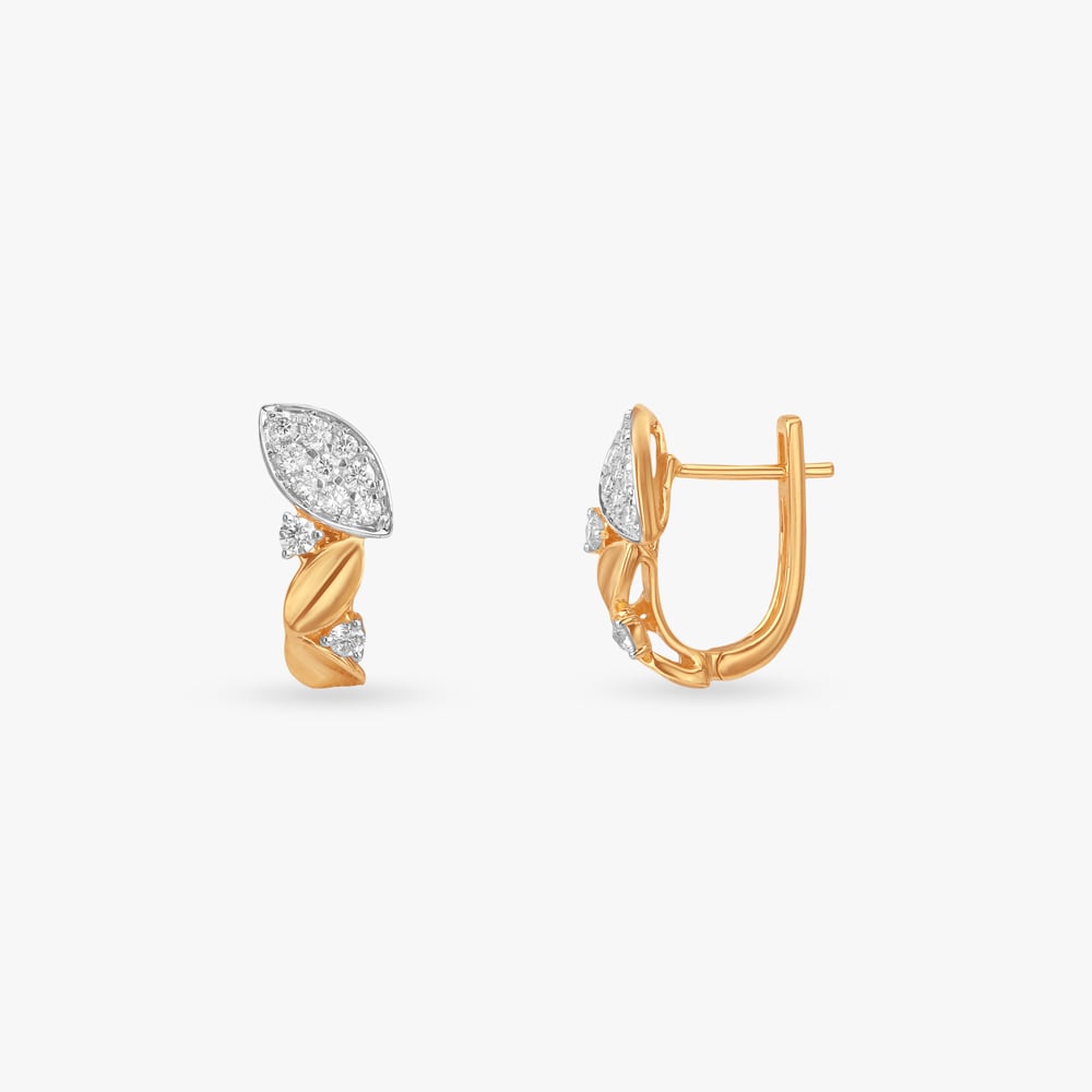 Petal Gleam Diamond Hoop Earrings,,hi-res image number null
